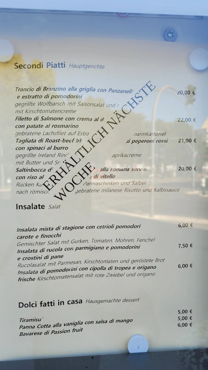 Speisekarte, Ristorante & Pizzeria Perbacco Berlin