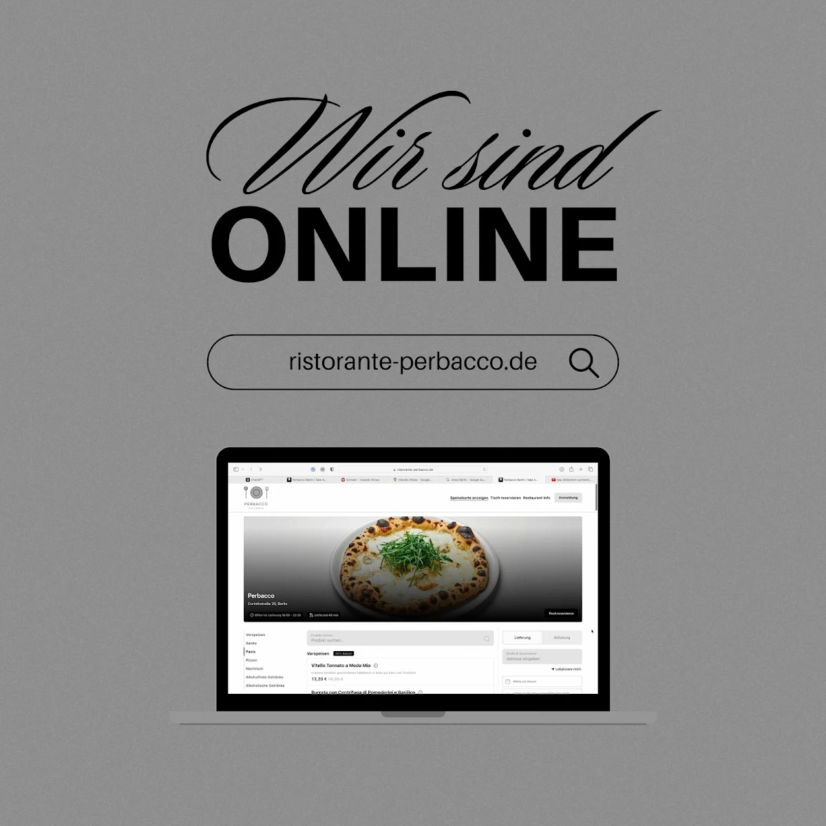 Speisekarte, Ristorante & Pizzeria Perbacco Berlin