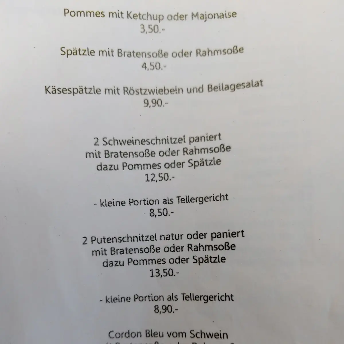 Speisekarte photo 1