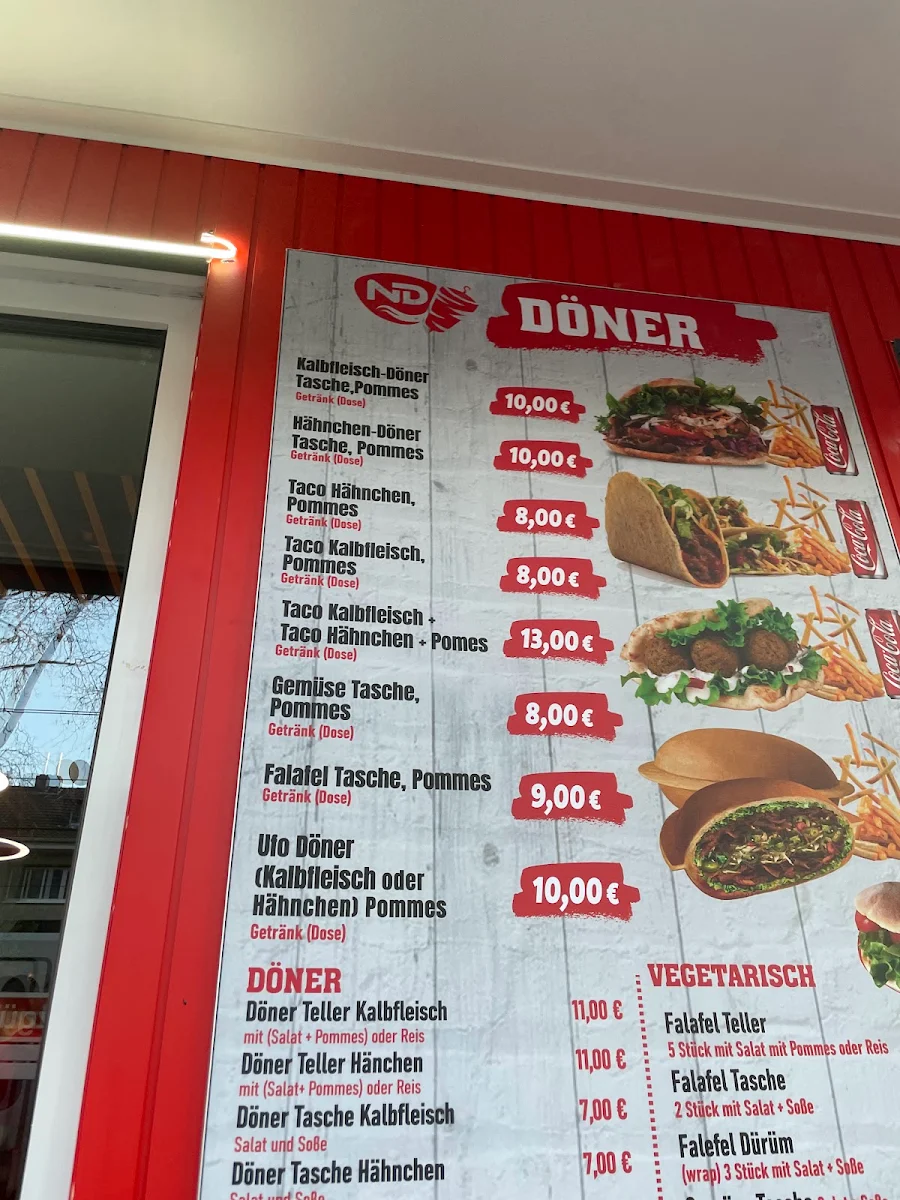 Speisekarte, ND DÖNER