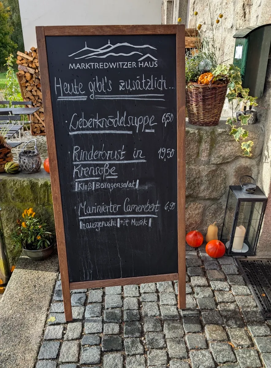 Speisekarte, Marktredwitzer Haus