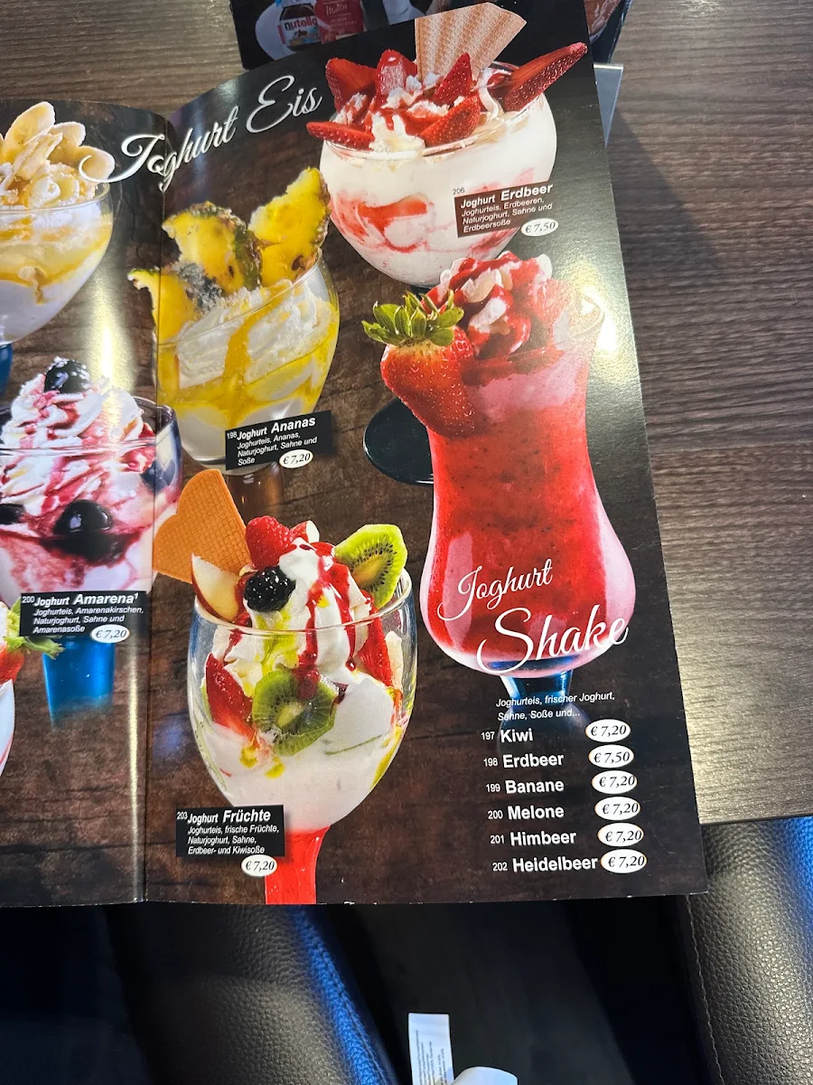 Speisekarte, Eiscafe Milano 2.0