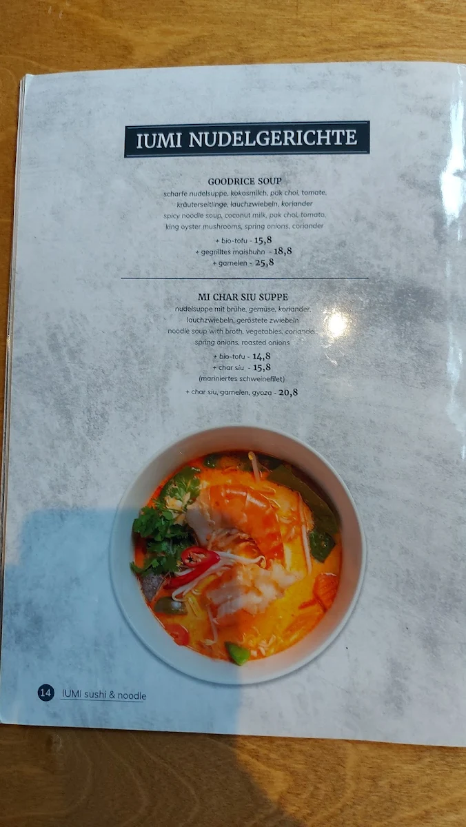 Speisekarte, Iu Mi Sushi Bar