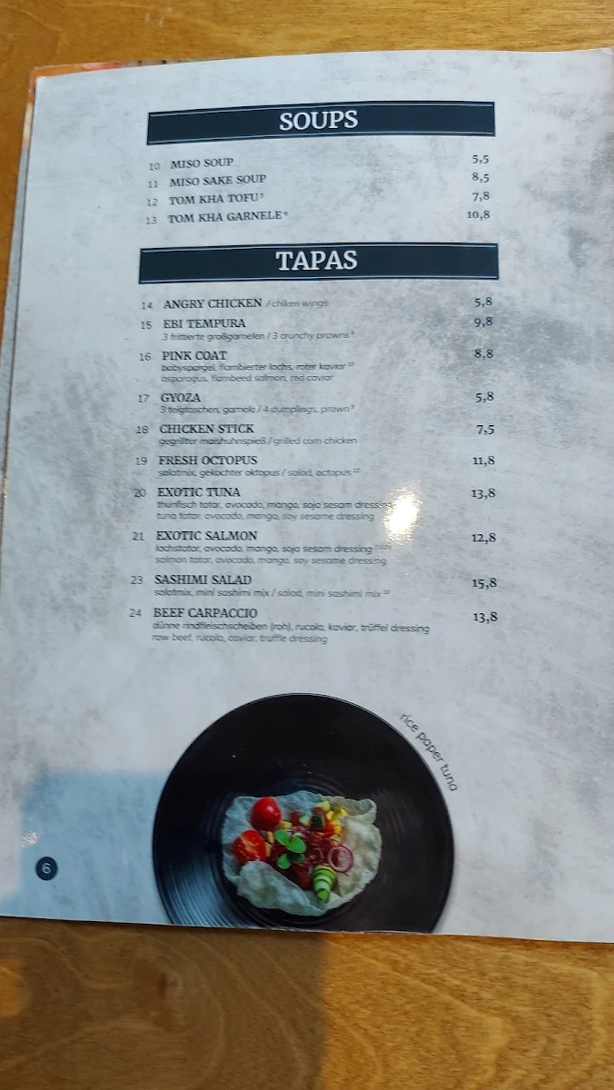 Speisekarte, Iu Mi Sushi Bar