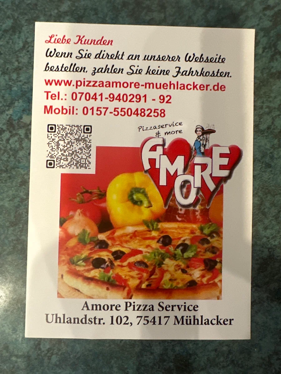 Speisekarte, Amore Pizza & Fried Chicken Mühlacker