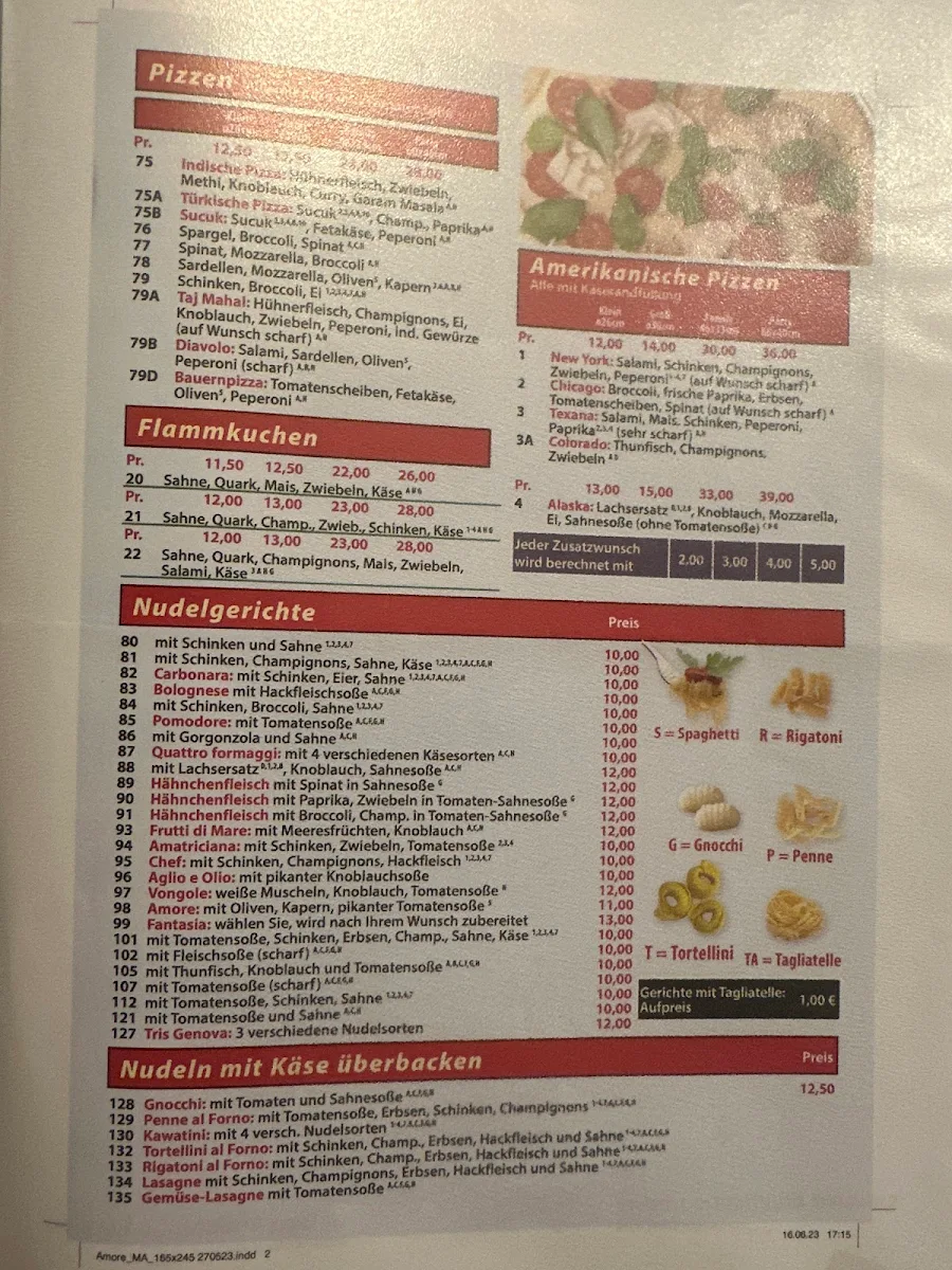 Speisekarte, Amore Pizza & Fried Chicken Mühlacker