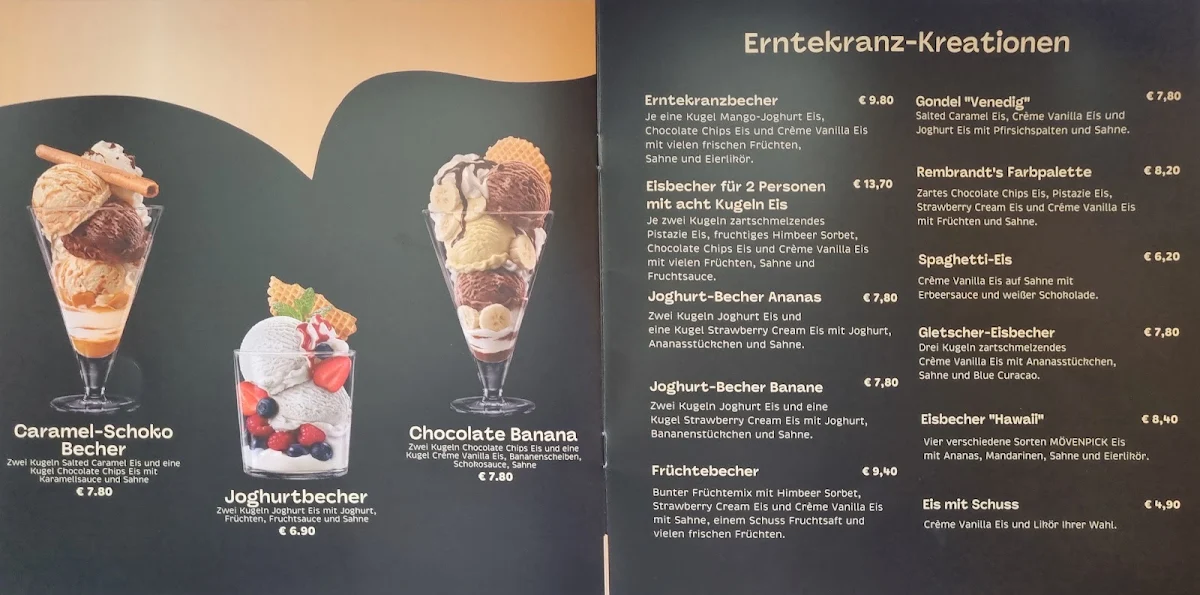 Speisekarte, Erntekranzbaude