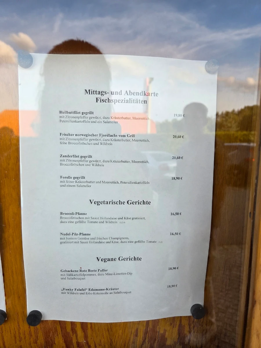 Speisekarte, Erntekranzbaude