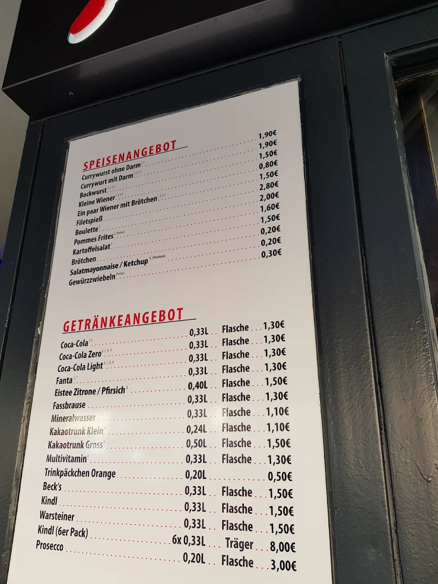 Speisekarte, Krasselt's Imbiss Berlin