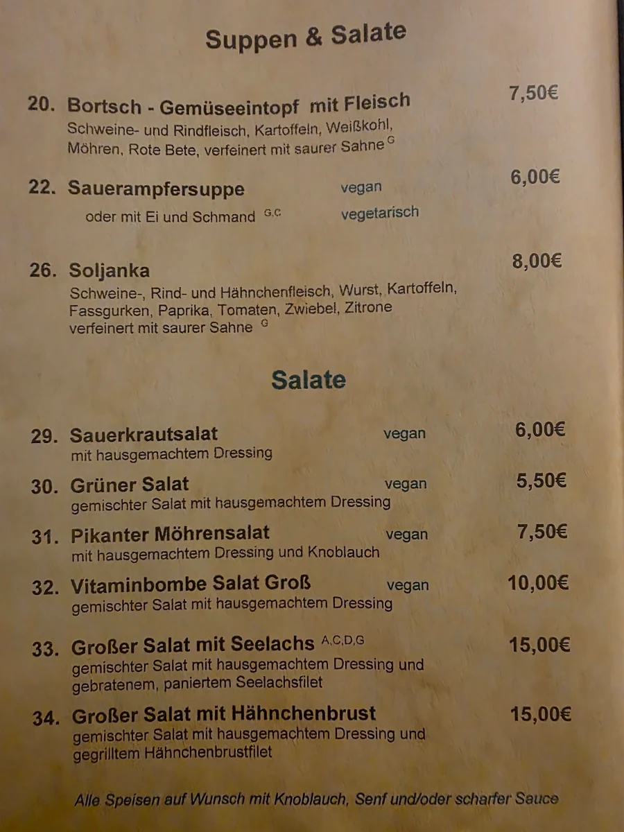 Speisekarte photo 1