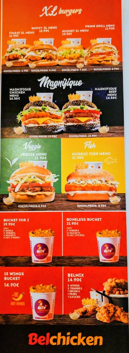 Speisekarte, Belchicken