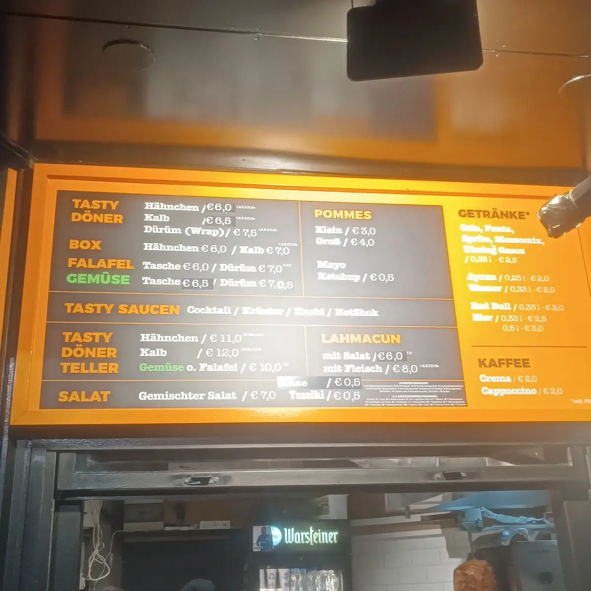 Speisekarte, TASTY KEBAP