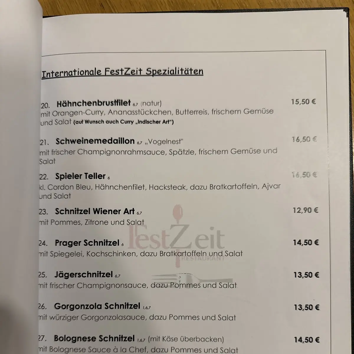 Speisekarte photo 2