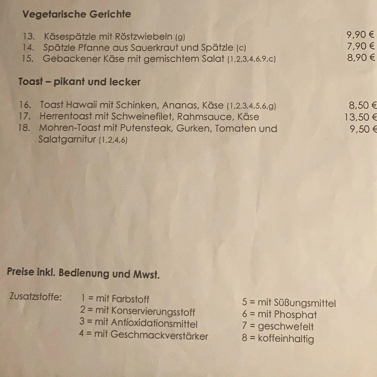 Speisekarte photo 2