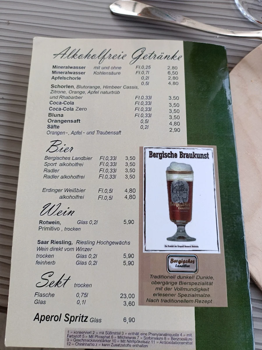 Speisekarte, Café Meyer