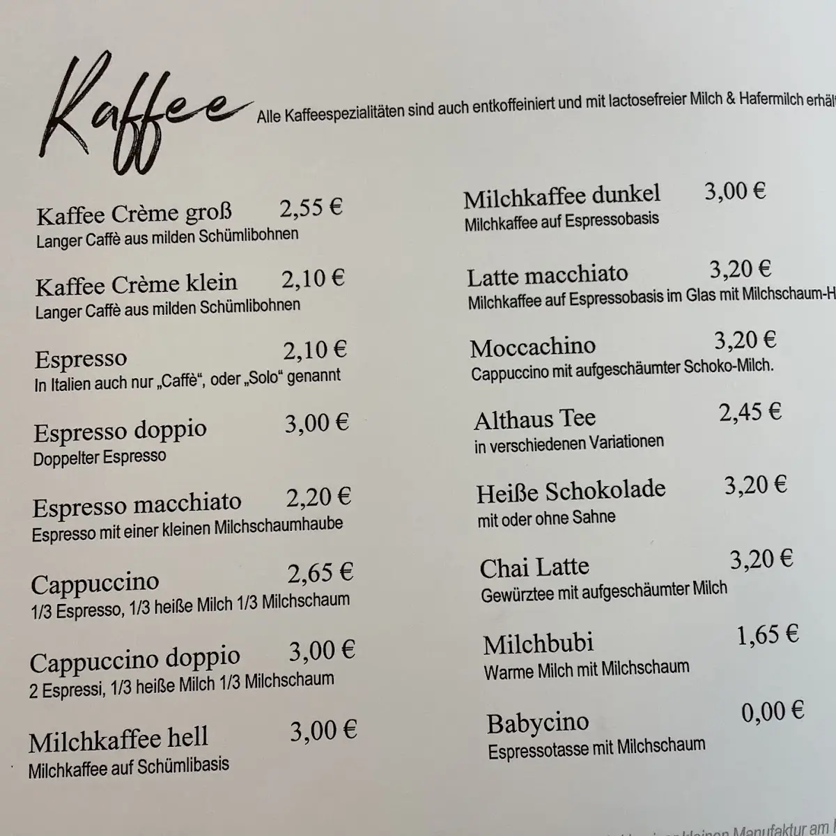Speisekarte photo 1