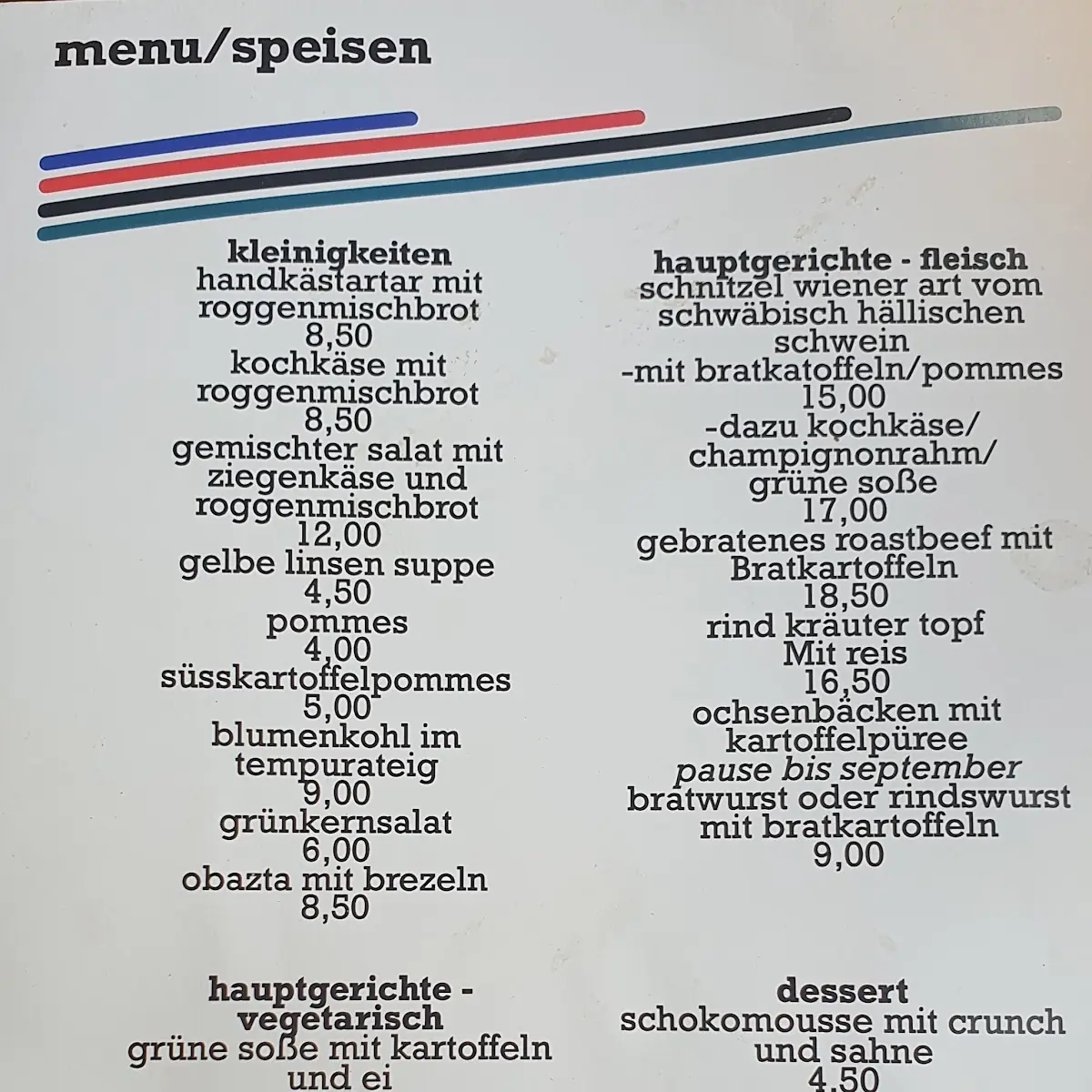 Speisekarte photo 2