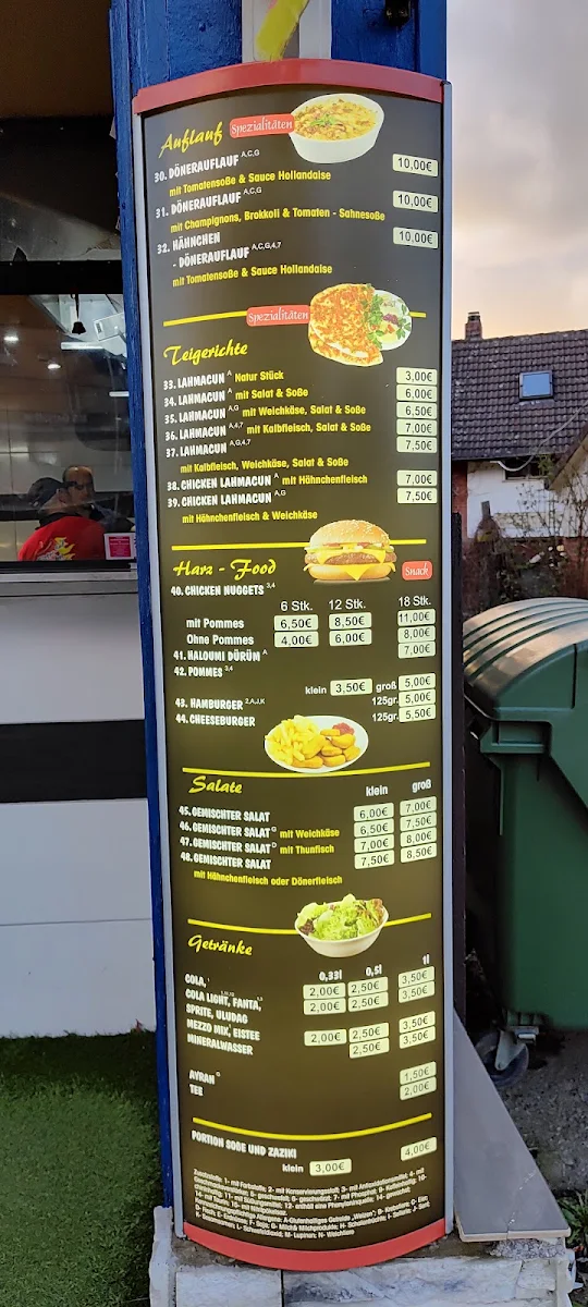 Speisekarte, Döner aus Bad Harzburg
