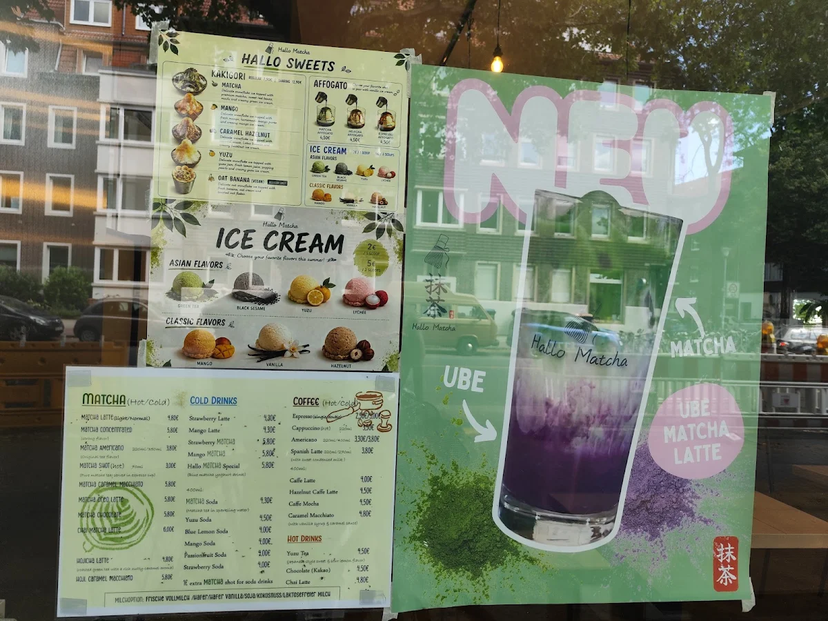 Speisekarte, Hallo Matcha Café