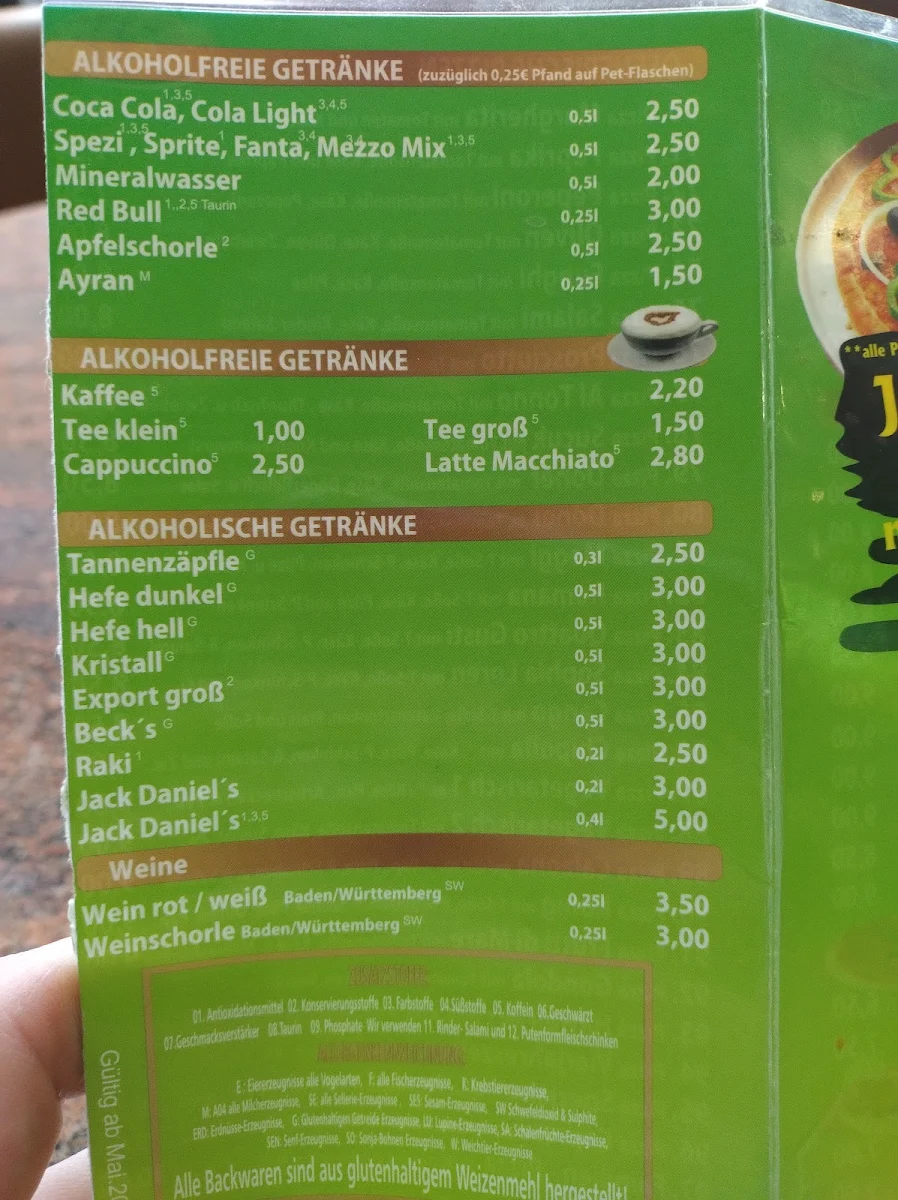 Speisekarte, König Pizza & Kebab