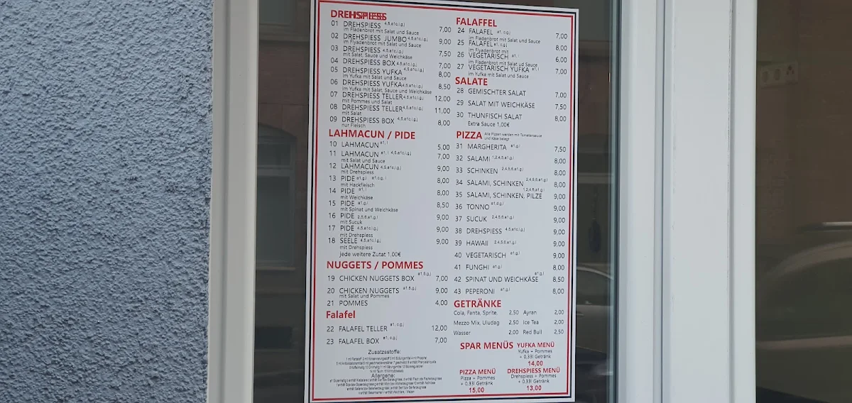 Speisekarte, Saray Kebap & Pizza