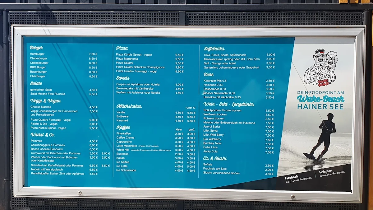 Speisekarte, Caros Diner Foodpoint