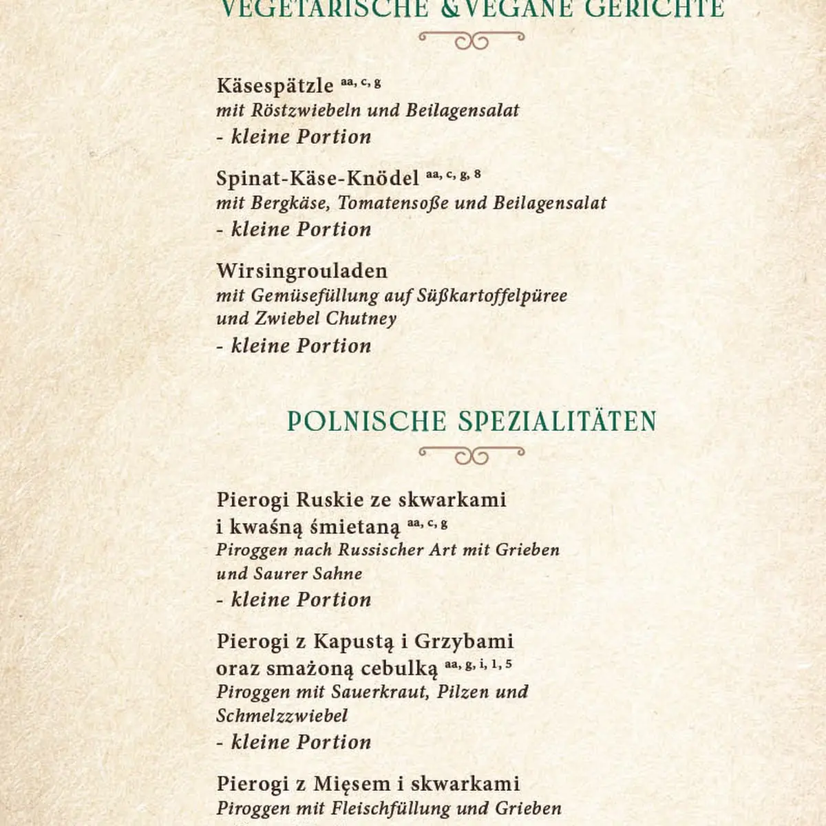 Speisekarte photo 2