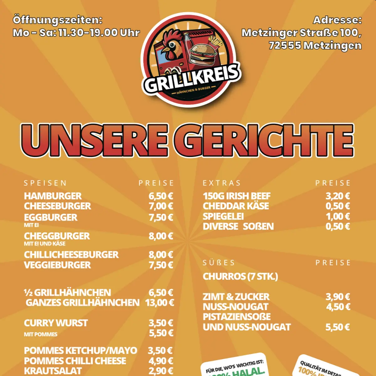 Speisekarte, Grillkreis