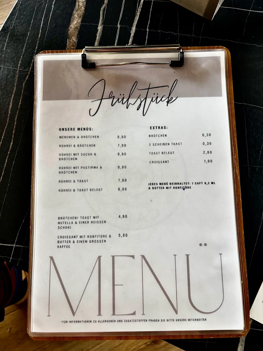 Speisekarte, Café Selis