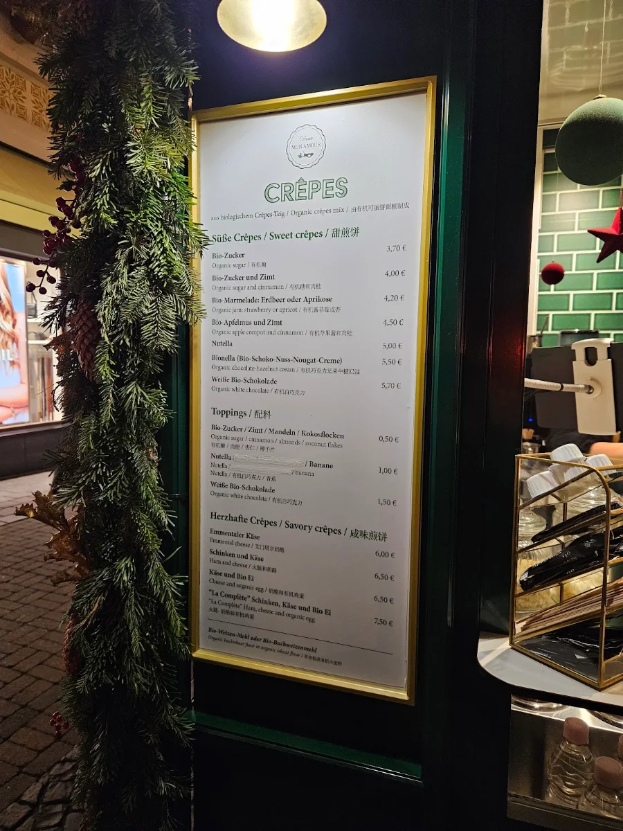 Speisekarte, Mon Amour Bio Crêpes