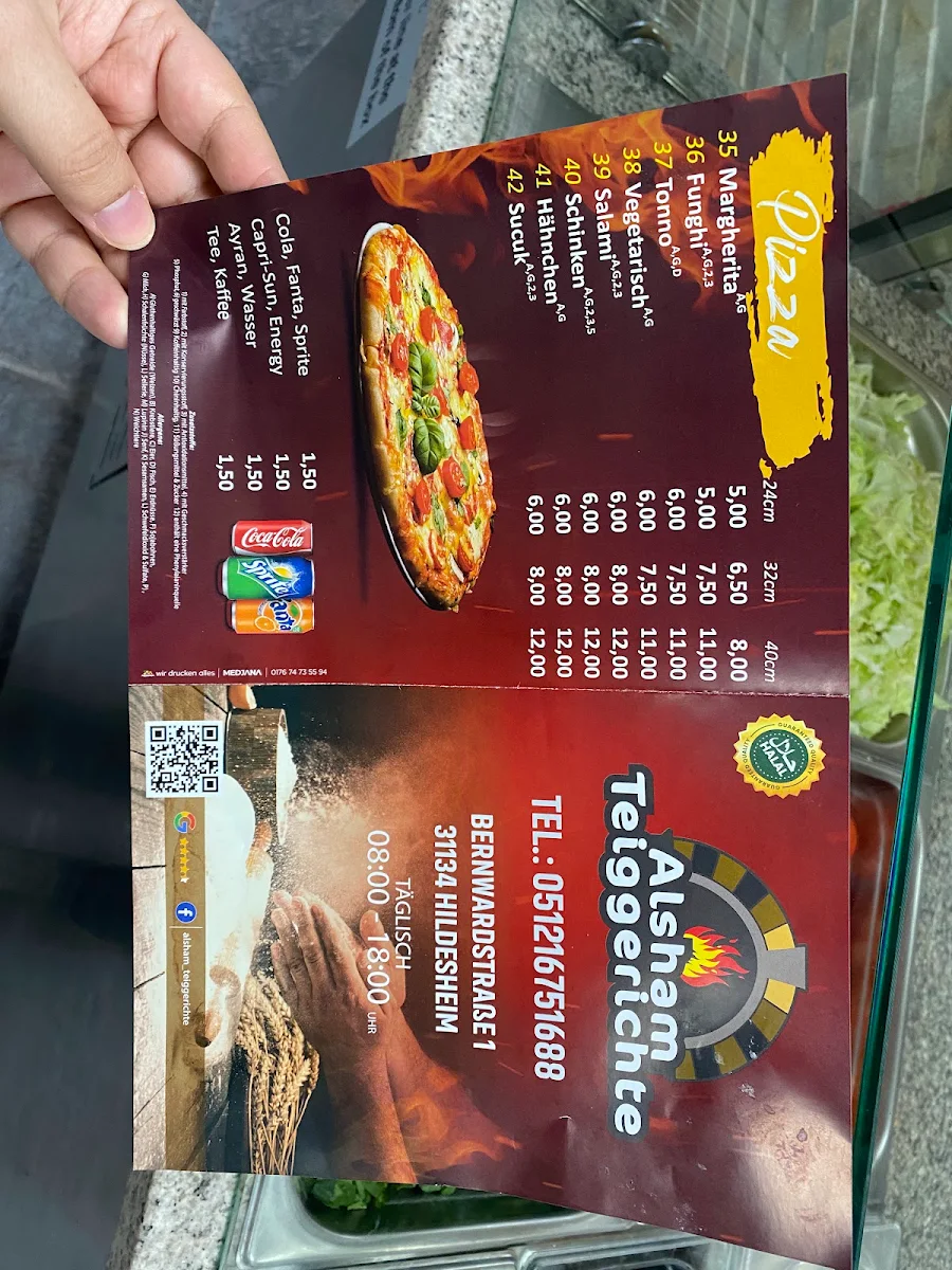 Speisekarte, Alsham Teiggrichte