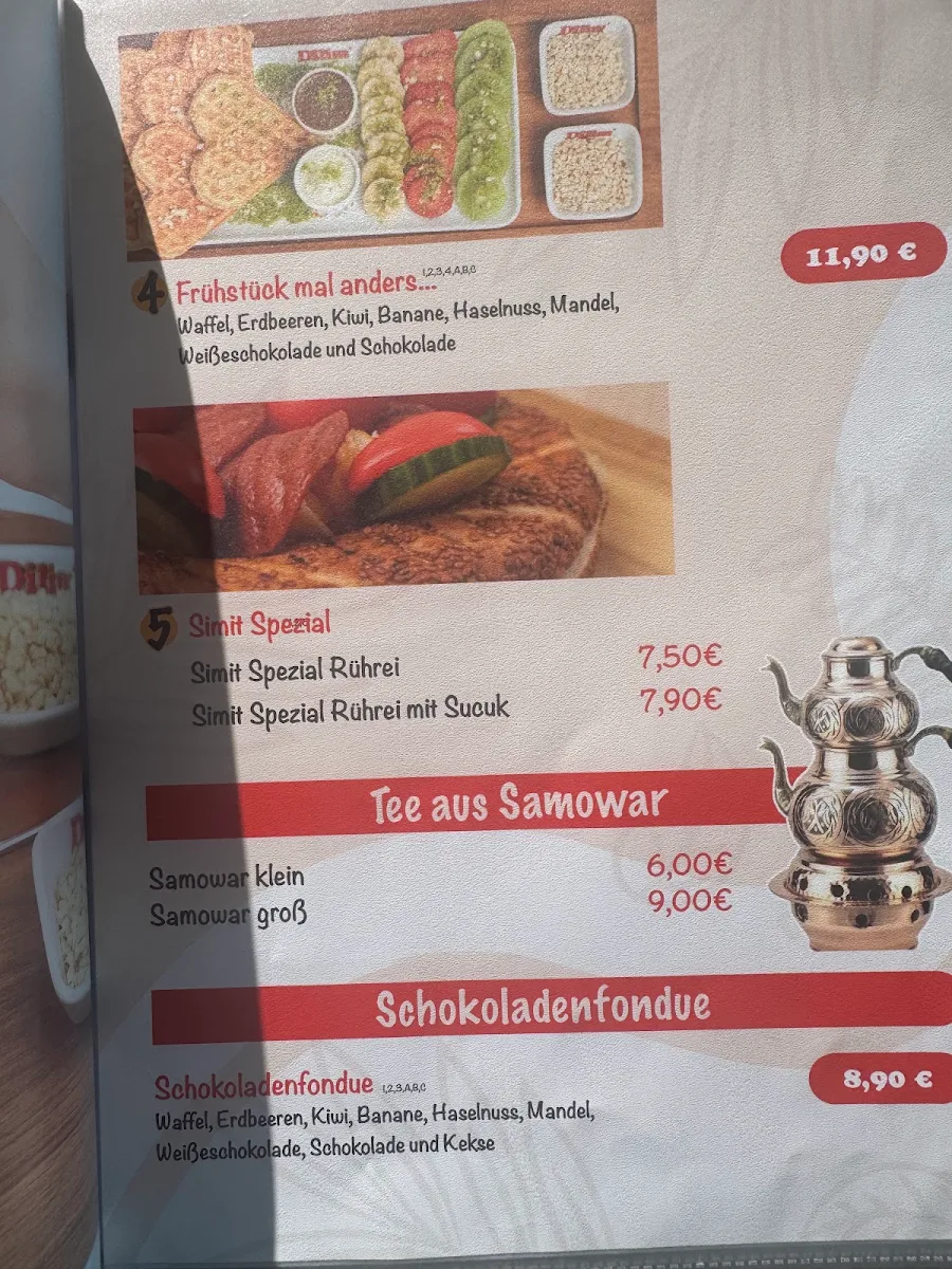 Speisekarte, Dilim Cafe