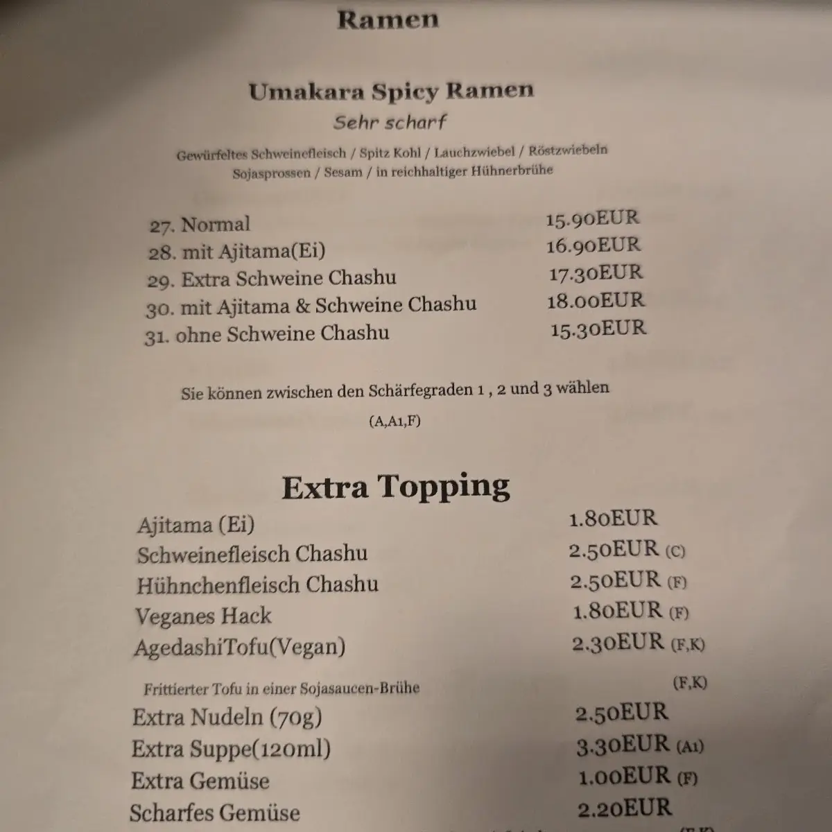Speisekarte photo 5