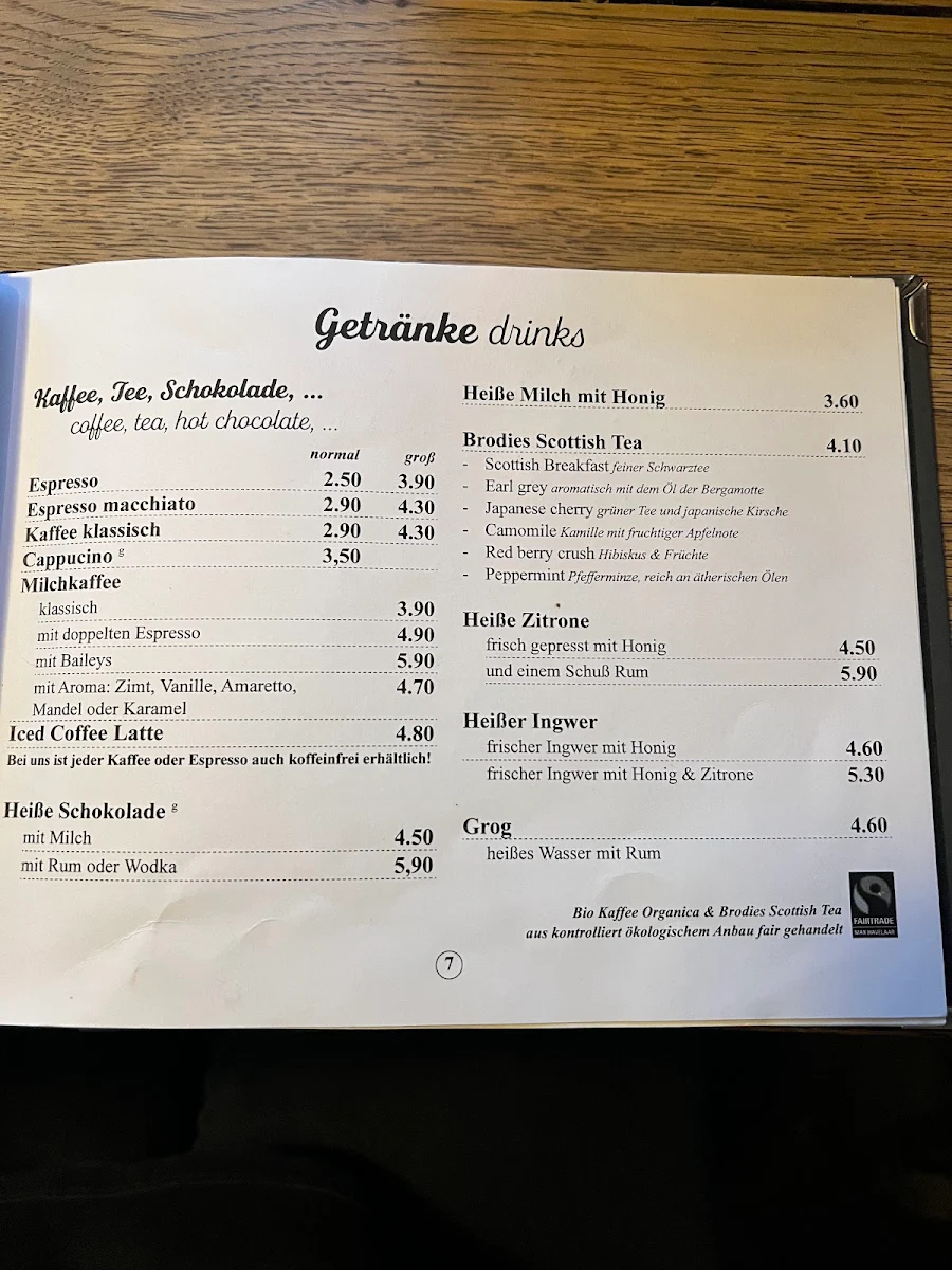 Speisekarte, Bottoms Up