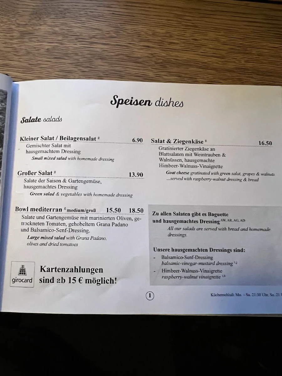 Speisekarte, Bottoms Up
