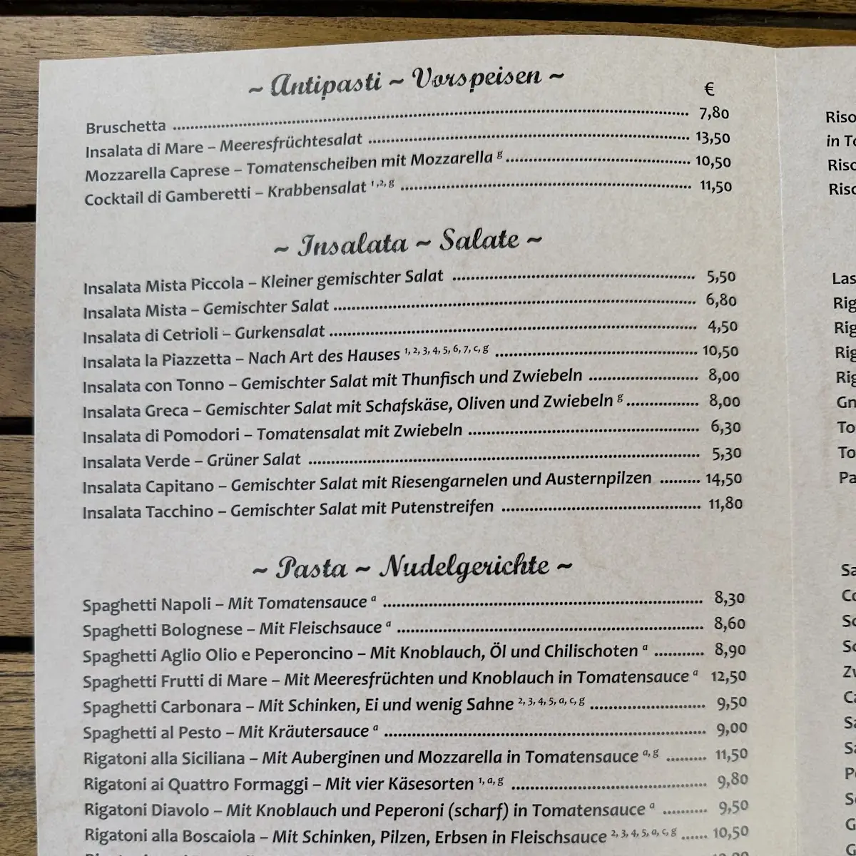 Speisekarte photo 2