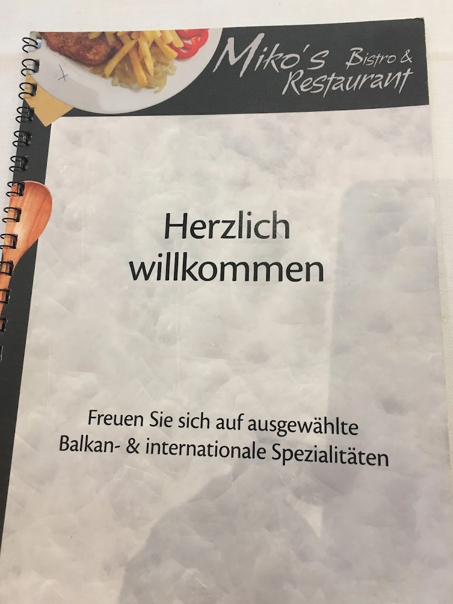 Speisekarte, Mikos Restaurant