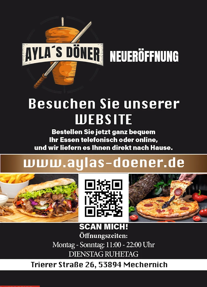 Speisekarte, Aylas Döner Mechernich