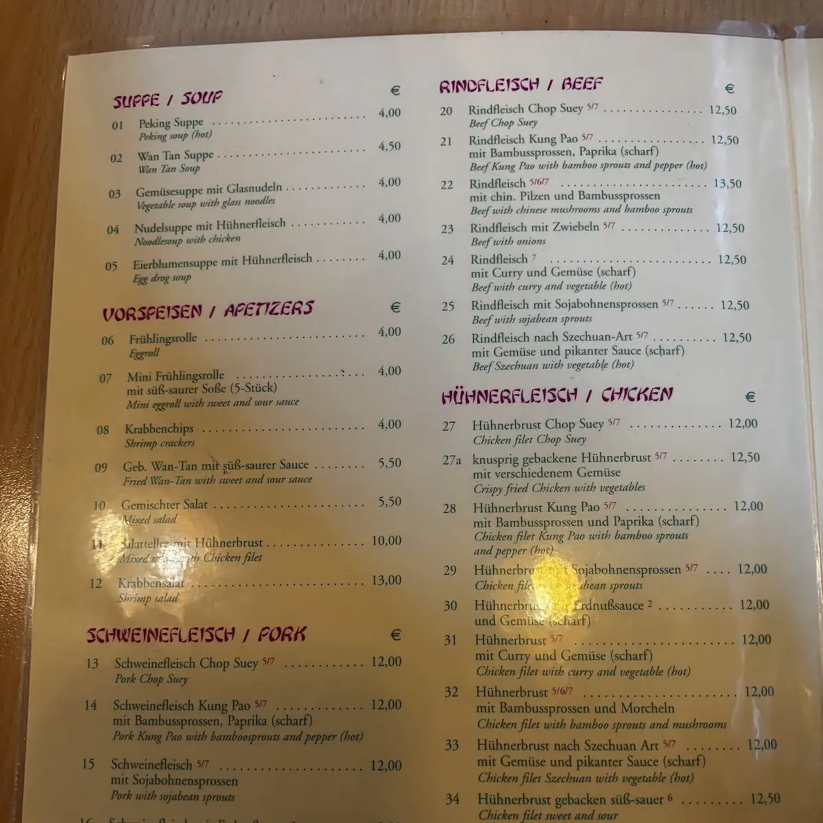 Speisekarte photo 2