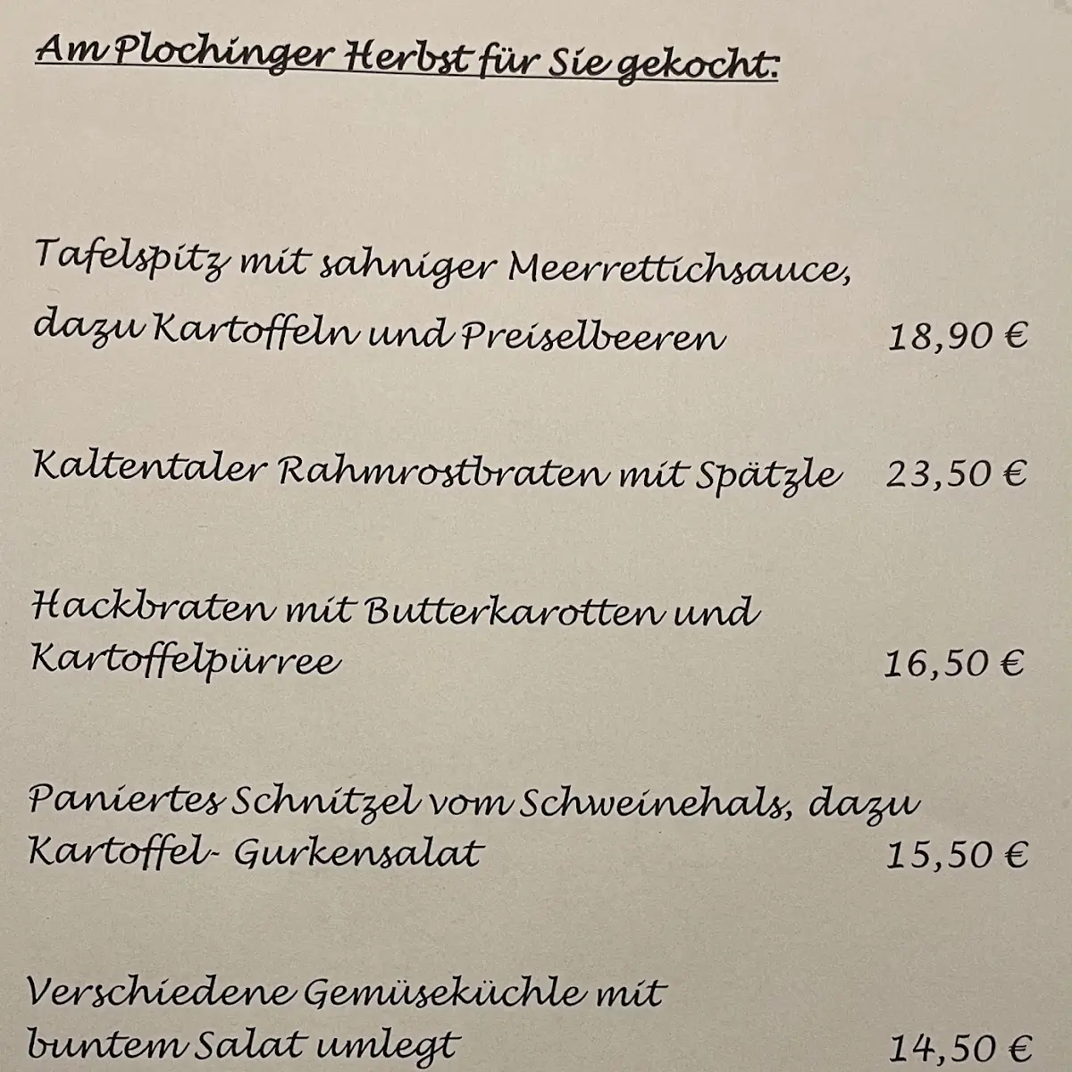 Speisekarte photo 1
