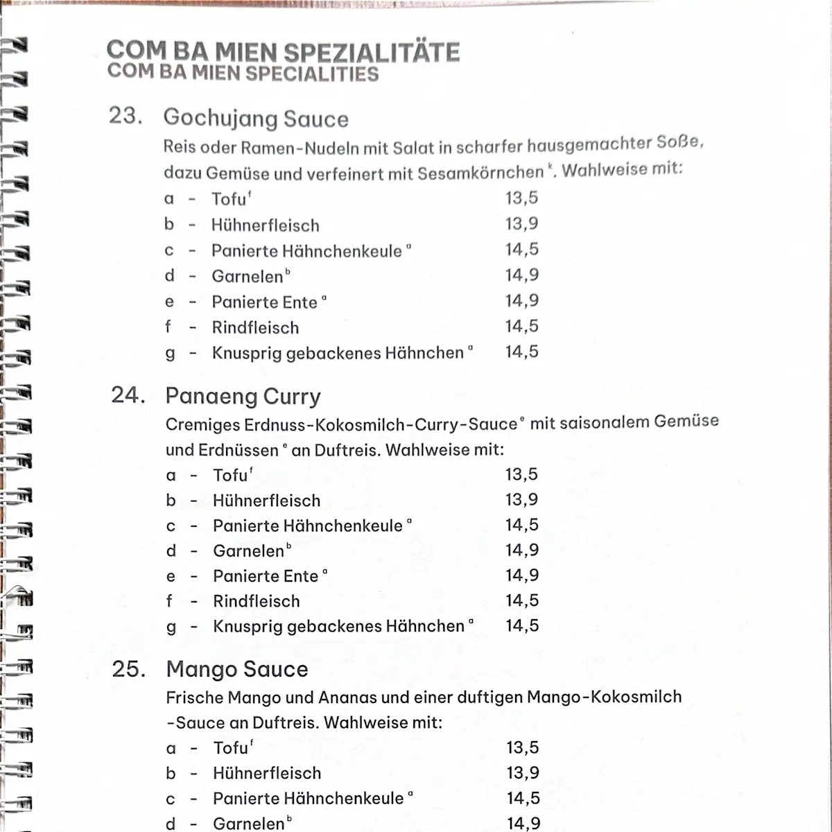 Speisekarte photo 2