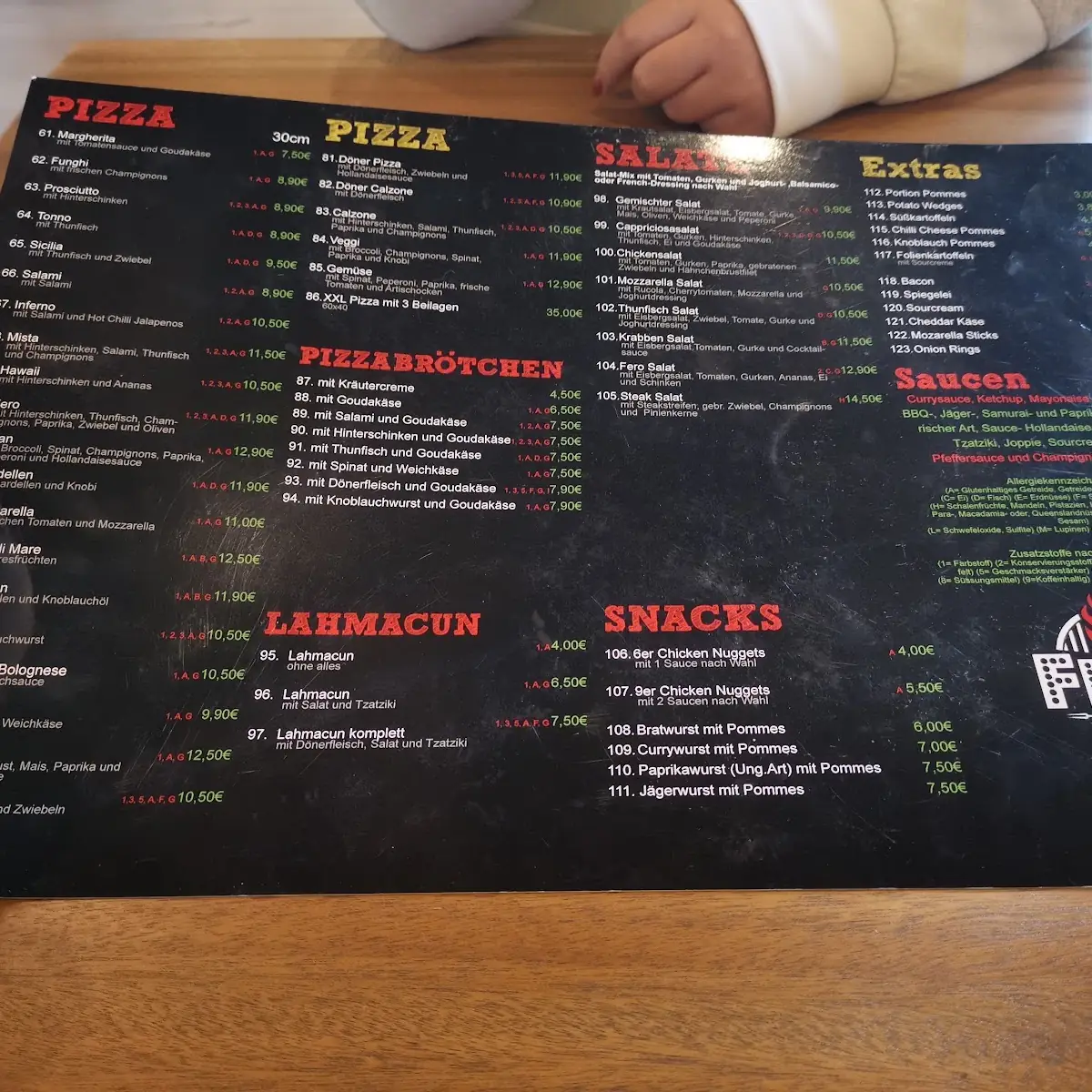 Speisekarte, FERO Restaurant & Grill