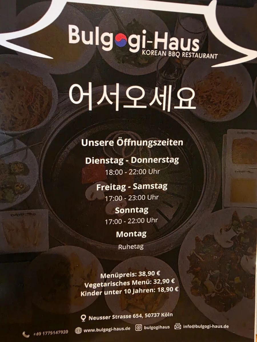 Speisekarte, Bulgogi Haus - KOREAN BBQ