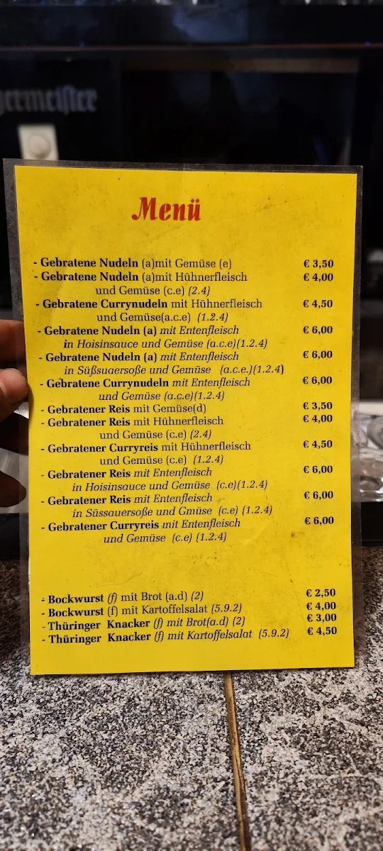 Speisekarte, Asia Bistro