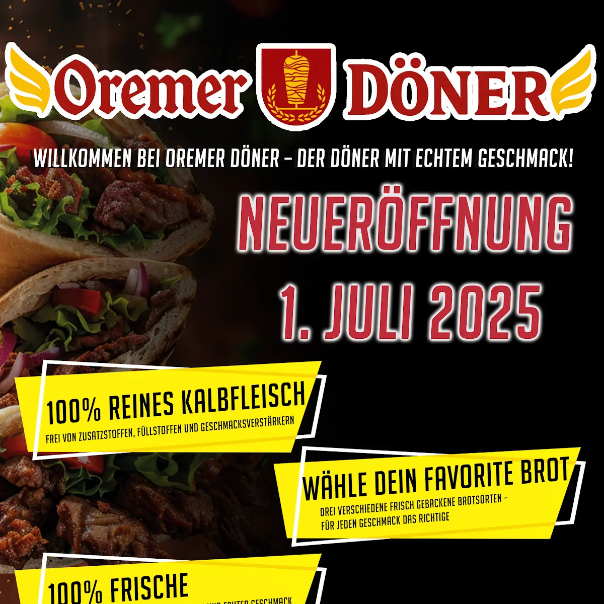 Speisekarte, Oremer Döner