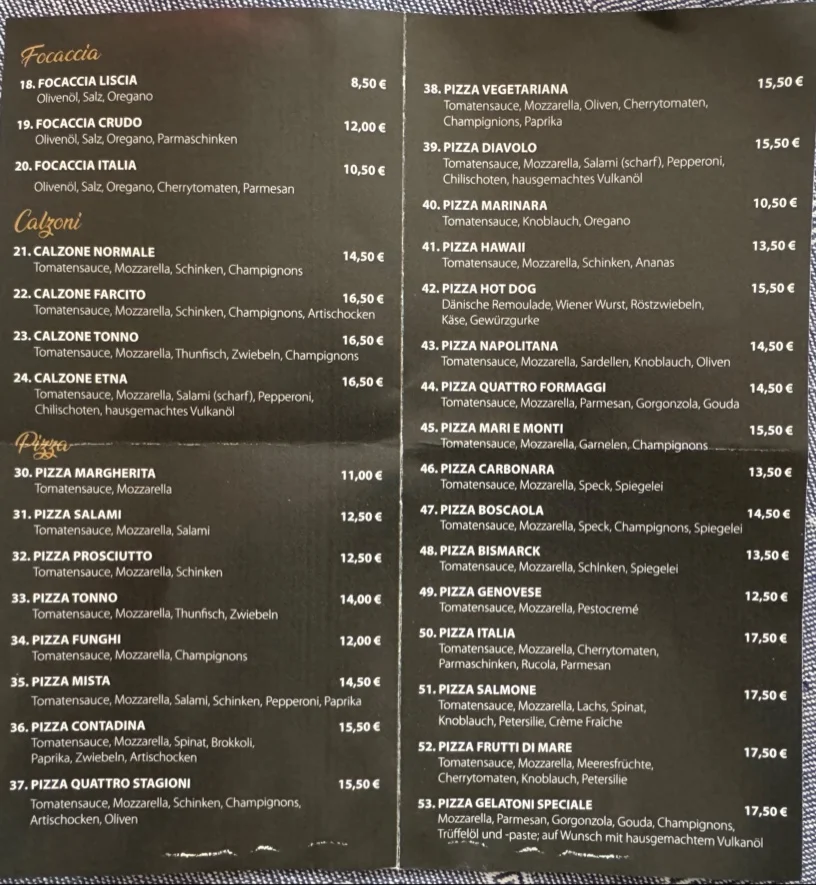 Speisekarte photo 2