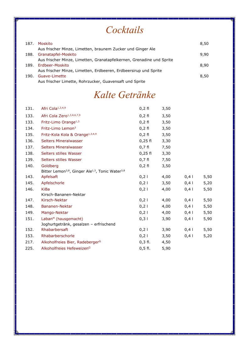 Speisekarte photo 2