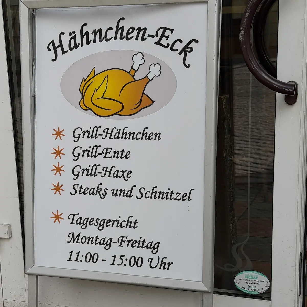 Speisekarte, Hähnchen Eck
