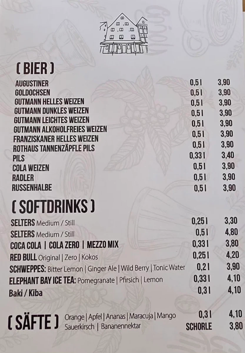 Speisekarte, Lucaffe