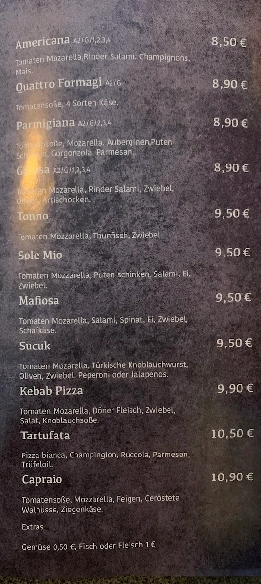 Speisekarte, Arriva Pizzeria Rosenheim